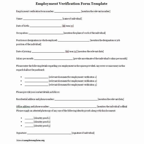 Free Employee Verification form Template Unique Employment Verification form In New Delhi Janakpuri by