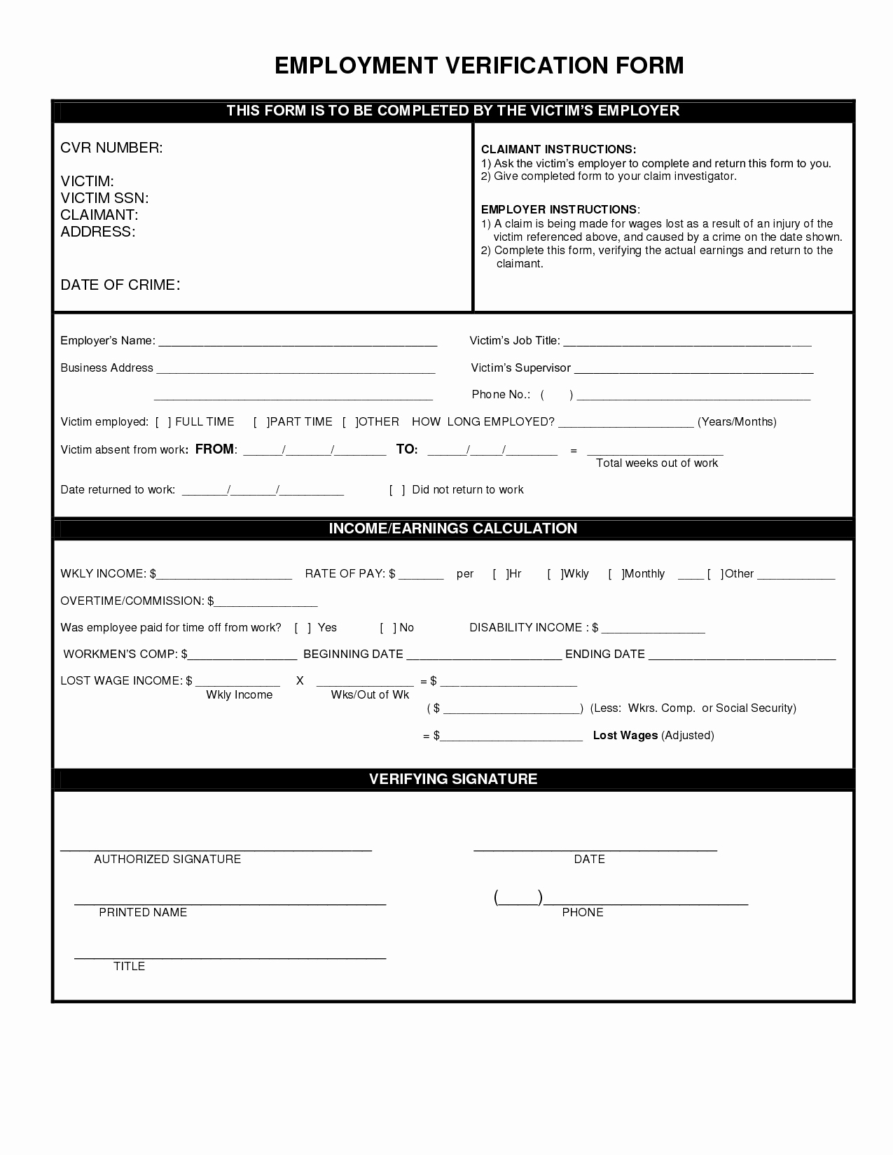 Free Employee Verification form Template Unique Employment Verification form