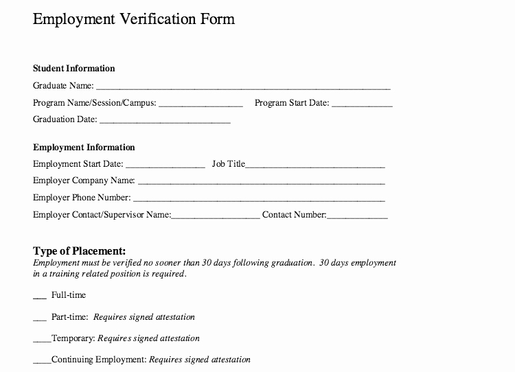 Free Employee Verification form Template Unique Employment Verification form Template Word – Microsoft