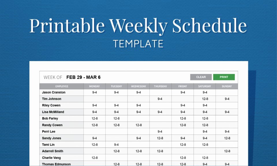 Free Employee Work Schedule Template Beautiful 017 Free Weekly Employee Work Schedule Template Printable