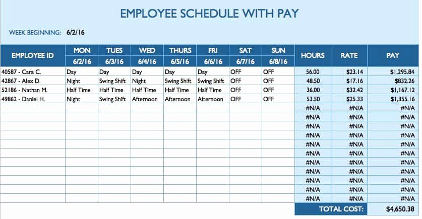 Free Employee Work Schedule Template New Free Daily Schedule Templates for Excel Smartsheet