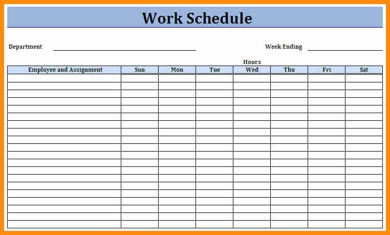 monthly employee schedule template