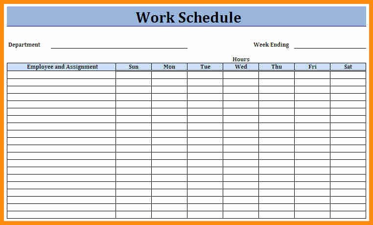 monthly employee schedule template