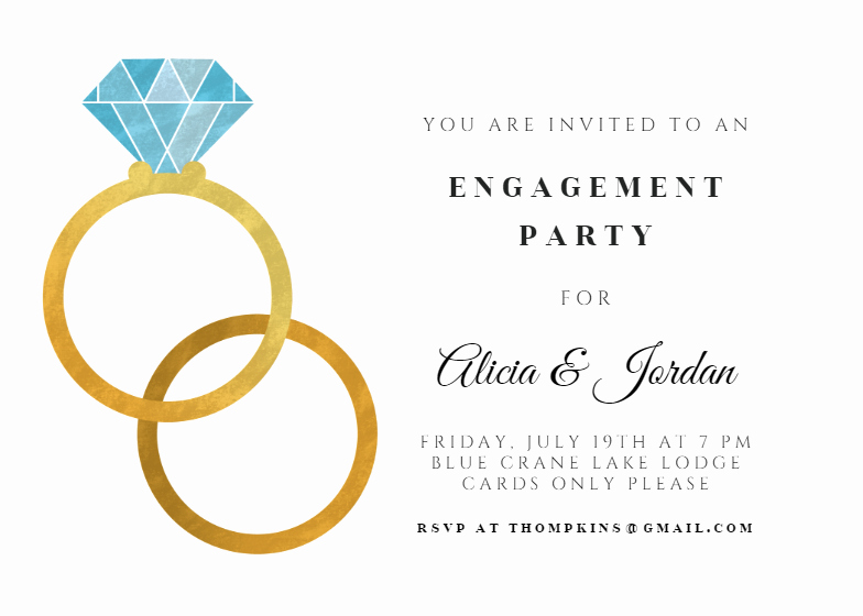 Free Engagement Party Invitation Template Lovely Big Rings Engagement Party Invitation Template Free