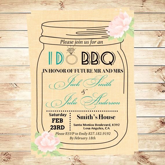 Free Engagement Party Invitation Template Lovely I Do Bbq Invitation Template Mason Jar Invitation