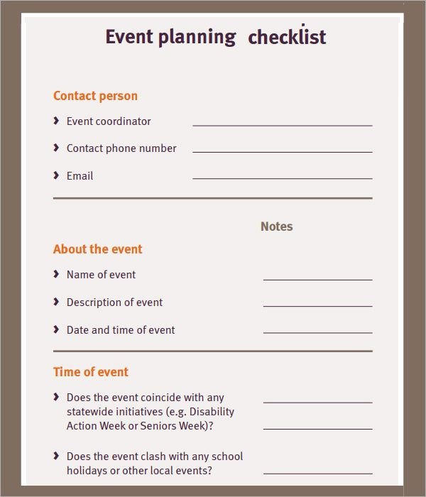 Free event Planner Template Awesome Free event Planning Checklist Ministry