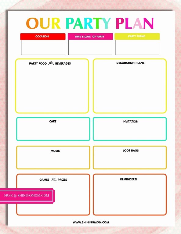Free event Planner Template Best Of Free Printable Party Planning Template