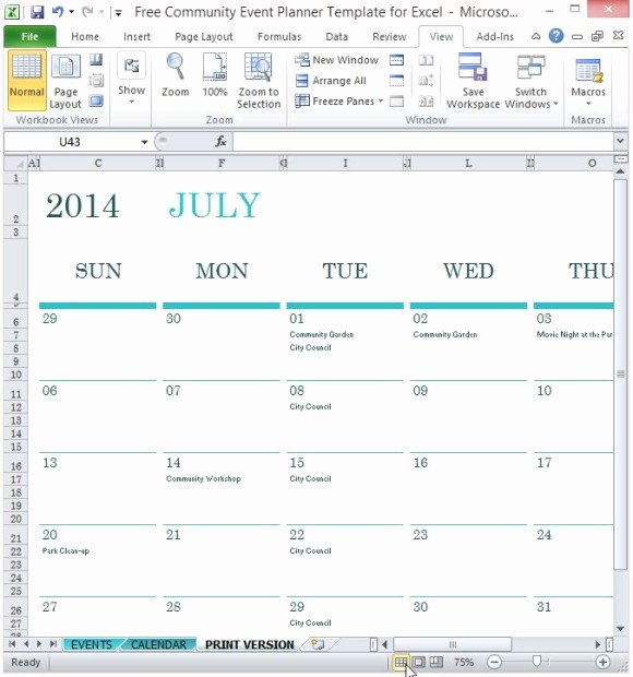 Free event Planner Template Fresh Free Munity event Planner Template for Excel