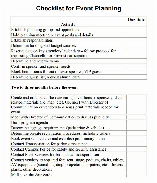 Free event Planning Template Awesome event Planning Checklist Template