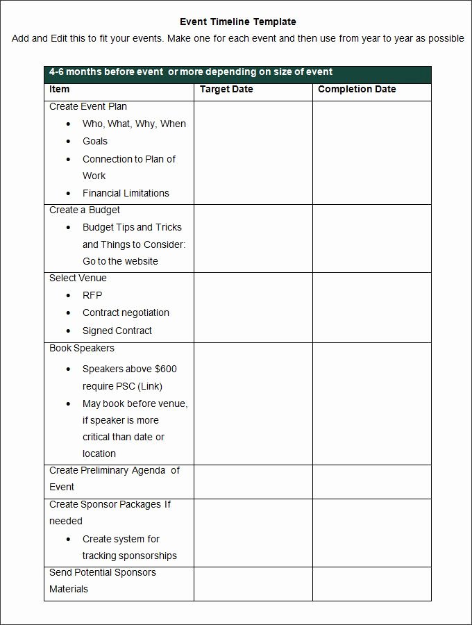 Free event Planning Template Download Unique 5 event Timeline Templates – Free Word Pdf Ppt format