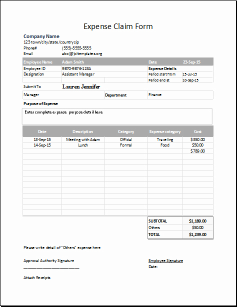 Free Expense form Template Elegant Expense Claim form Templates