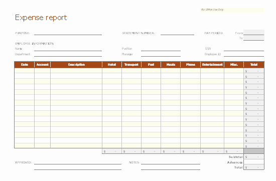 Free Expense form Template Luxury Expense Report