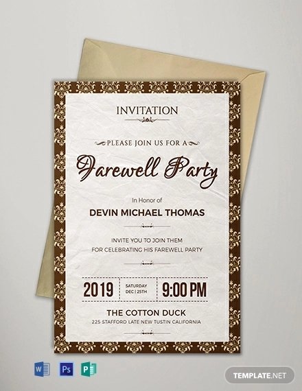 Free Farewell Invitation Template Awesome 16 Farewell Card Template Word Pdf Psd Eps