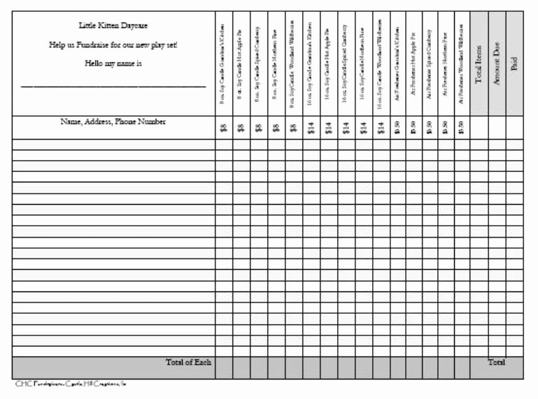 Free Fundraiser order form Template Lovely Free Printable Fundraiser order form Templates