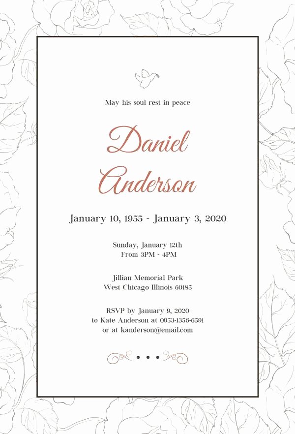 Free Funeral Invitation Template Best Of Free Funeral Invitation Templates