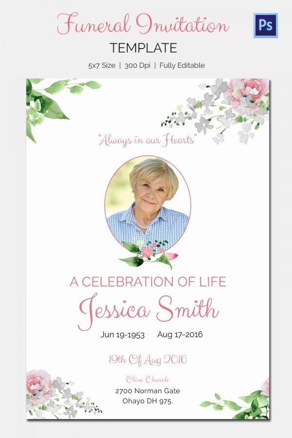 Free Funeral Invitation Template Fresh Funeral Invitation Template – 12 Free Psd Vector Eps Ai