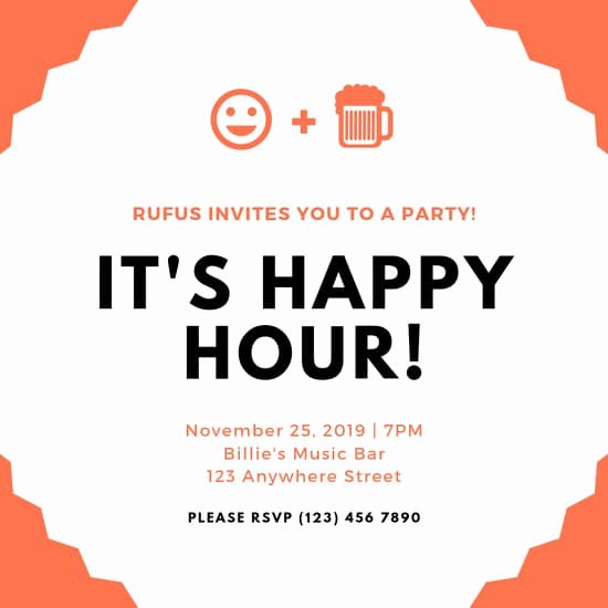 Free Happy Hour Invitation Template Awesome Customize 74 Happy Hour Invitation Templates Online Canva