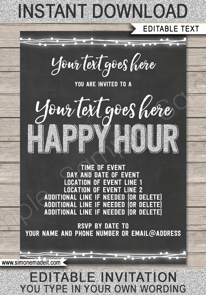 Free Happy Hour Invitation Template Awesome Happy Hour Invite Template