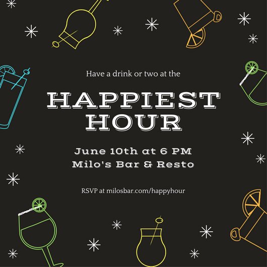 Free Happy Hour Invitation Template Best Of Customize 242 Happy Hour Invitation Templates Online Canva