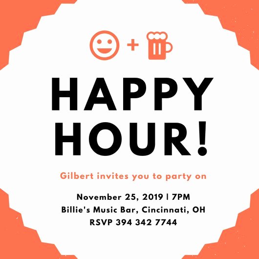 Free Happy Hour Invitation Template Lovely Customize 242 Happy Hour Invitation Templates Online Canva