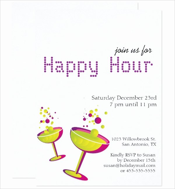 Free Happy Hour Invitation Template Unique 14 Happy Hour Invitation Designs &amp; Templates Psd Ai