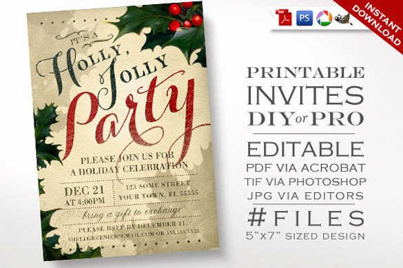 Free Holiday Party Invitation Template Luxury 37 Christmas Invitation Templates Psd Ai Word