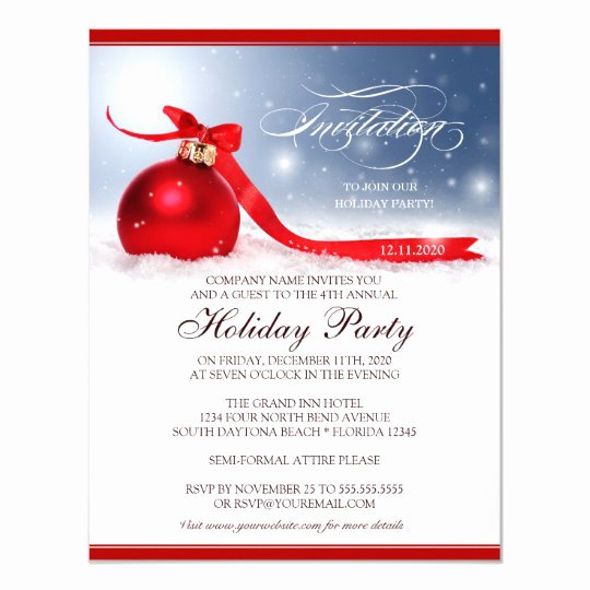 Free Holiday Party Invitation Template Luxury Corporate Holiday Party Invitation Template