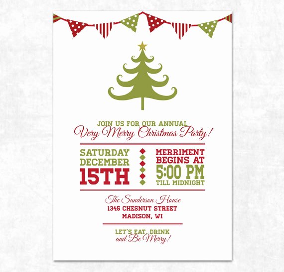 Free Holiday Party Invitation Template New Items Similar to Printable Christmas Invitation Holiday