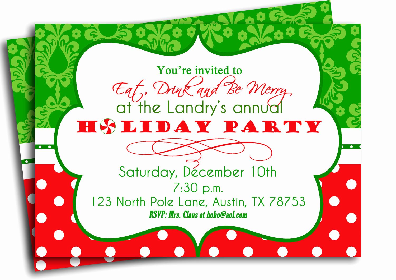 Free Holiday Party Template Fresh Christmas Party Invitation Printable Traditional Holiday