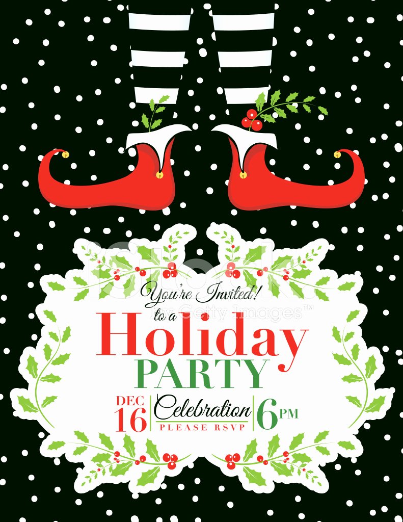 Free Holiday Party Template Inspirational Elf Christmas Party Invitation Template Stock Vector