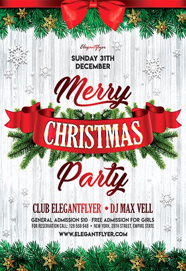 Free Holiday Party Template Unique Christmas Party 2017 – Free Flyer Psd Template – by