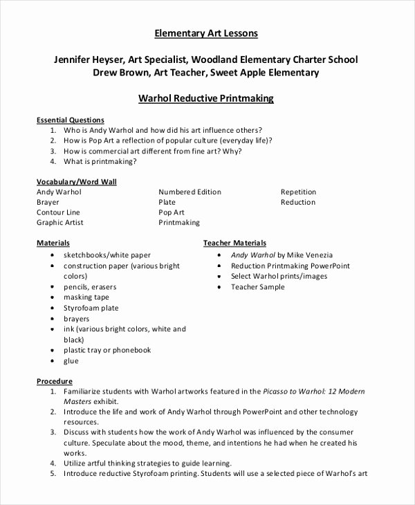 Free Lesson Plan Template Elementary Best Of 47 Lesson Plan Samples