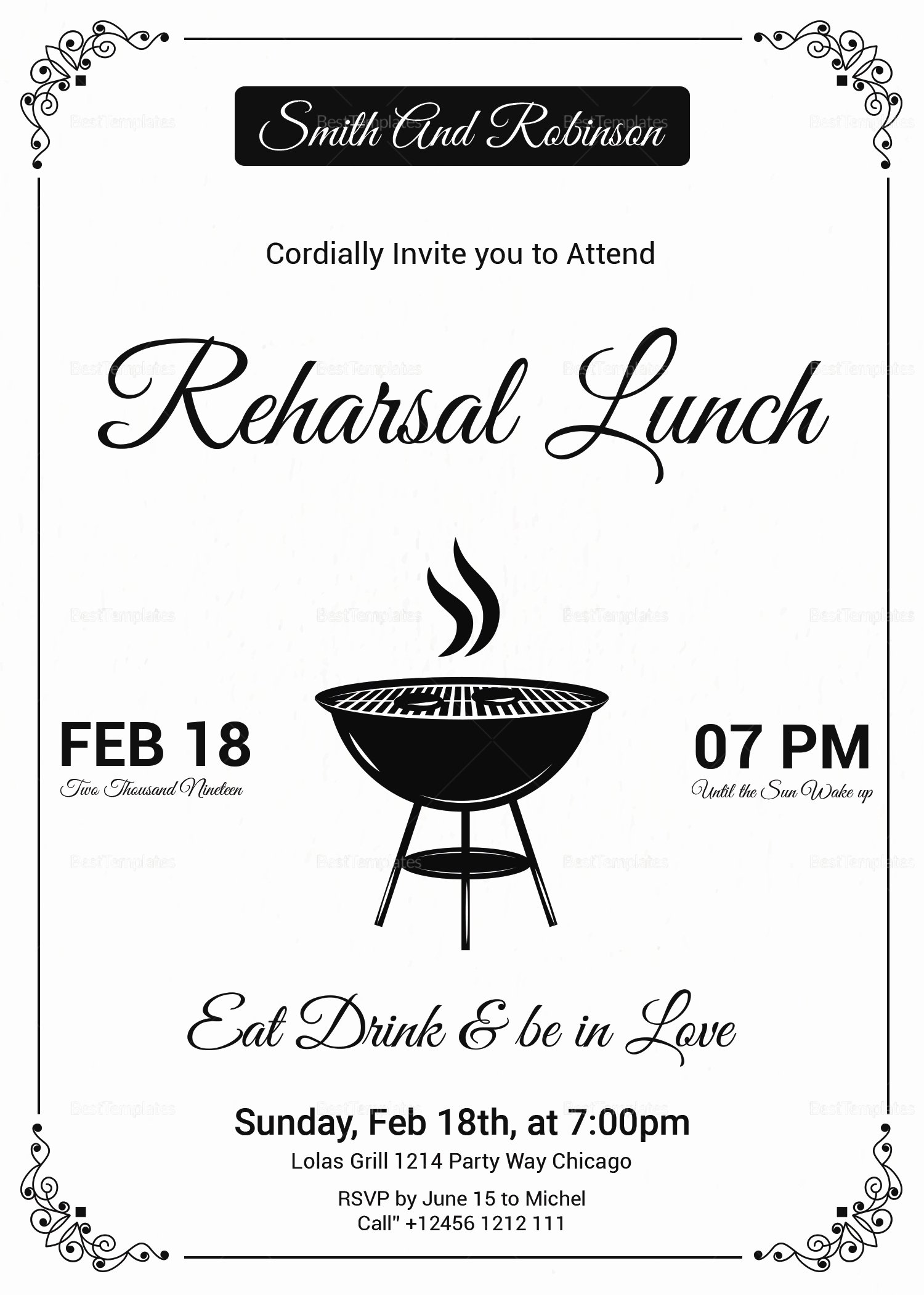 Free Lunch Invitation Template Beautiful Vintage Lunch Invitation Design Template In Psd Word