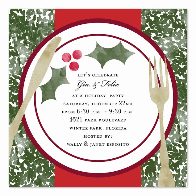 Free Lunch Invitation Template Fresh Holiday Dinner Holiday Invitations by Invitation