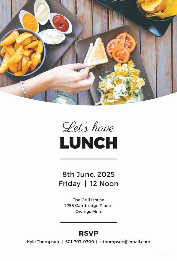 Free Luncheon Invitation Template Best Of 14 Lunch Invitation Templates Free Sample Example