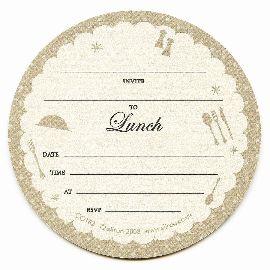 Free Luncheon Invitation Template Best Of Lunch Coaster Invitations by Aliroo