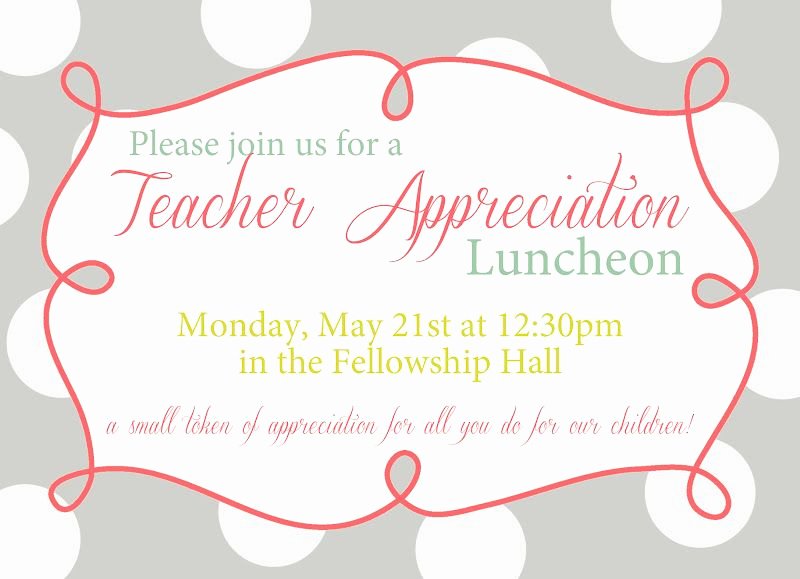 Free Luncheon Invitation Template Fresh Invitation for Teacher Luncheon