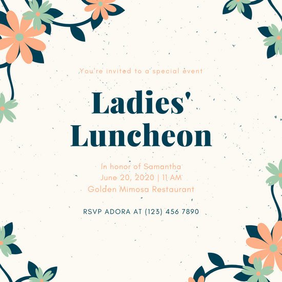 Free Luncheon Invitation Template Lovely Customize 65 Luncheon Invitation Templates Online Canva