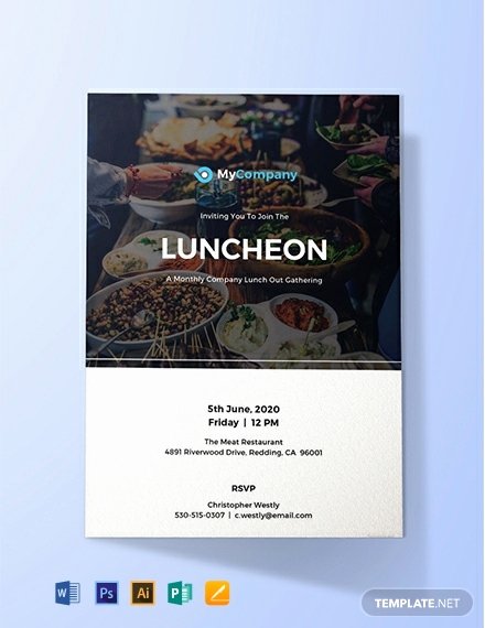 Free Luncheon Invitation Template New 9 Free Lunch Invitation Templates Word Psd