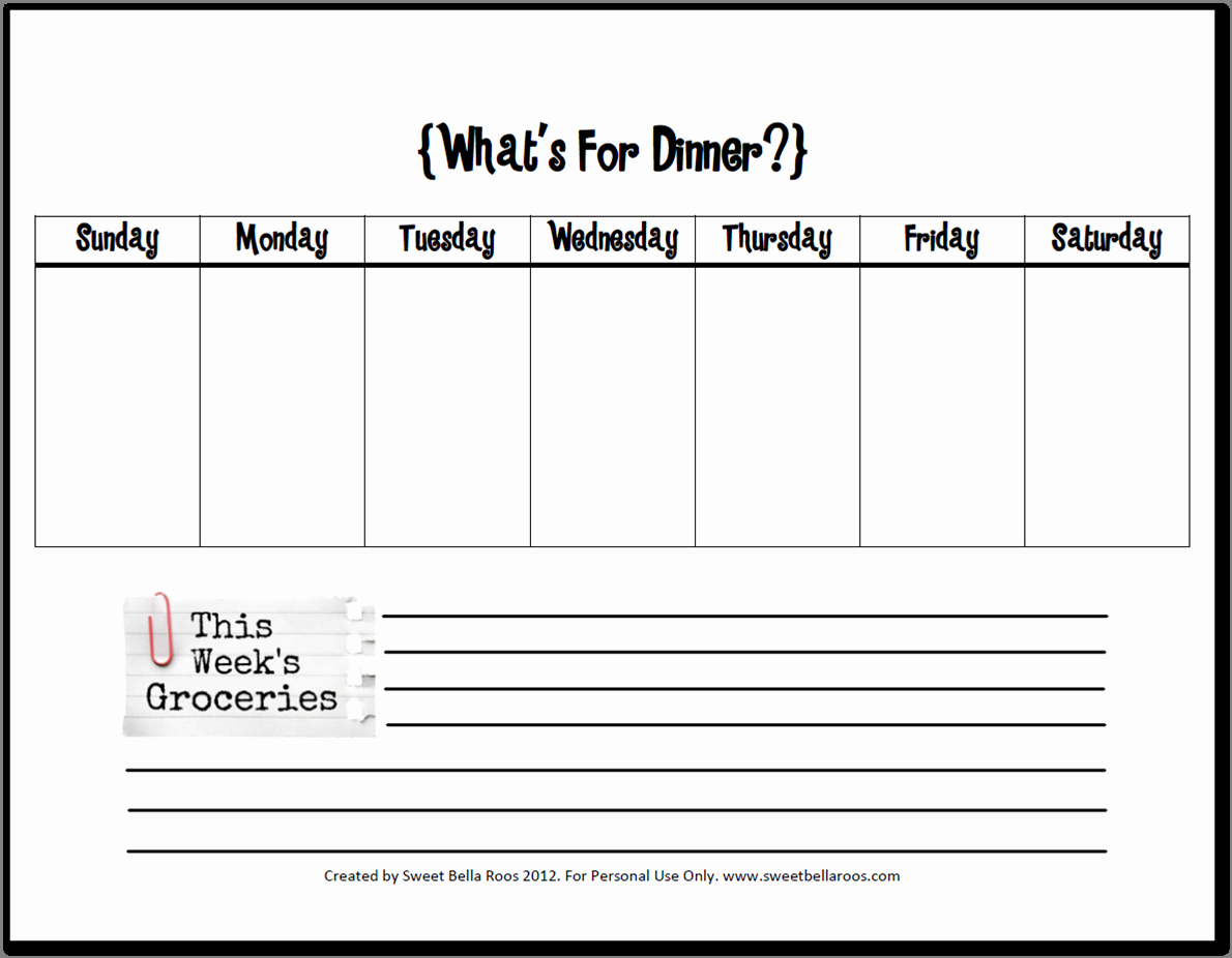 Free Meal Planner Template Download Awesome Free Menu Planner Printable Recipes to Cook
