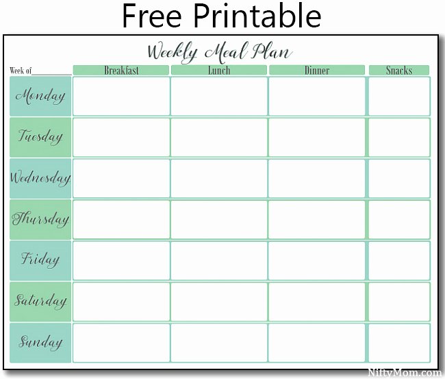 Free Meal Planner Template Download Beautiful Printable Weekly Meal Plan