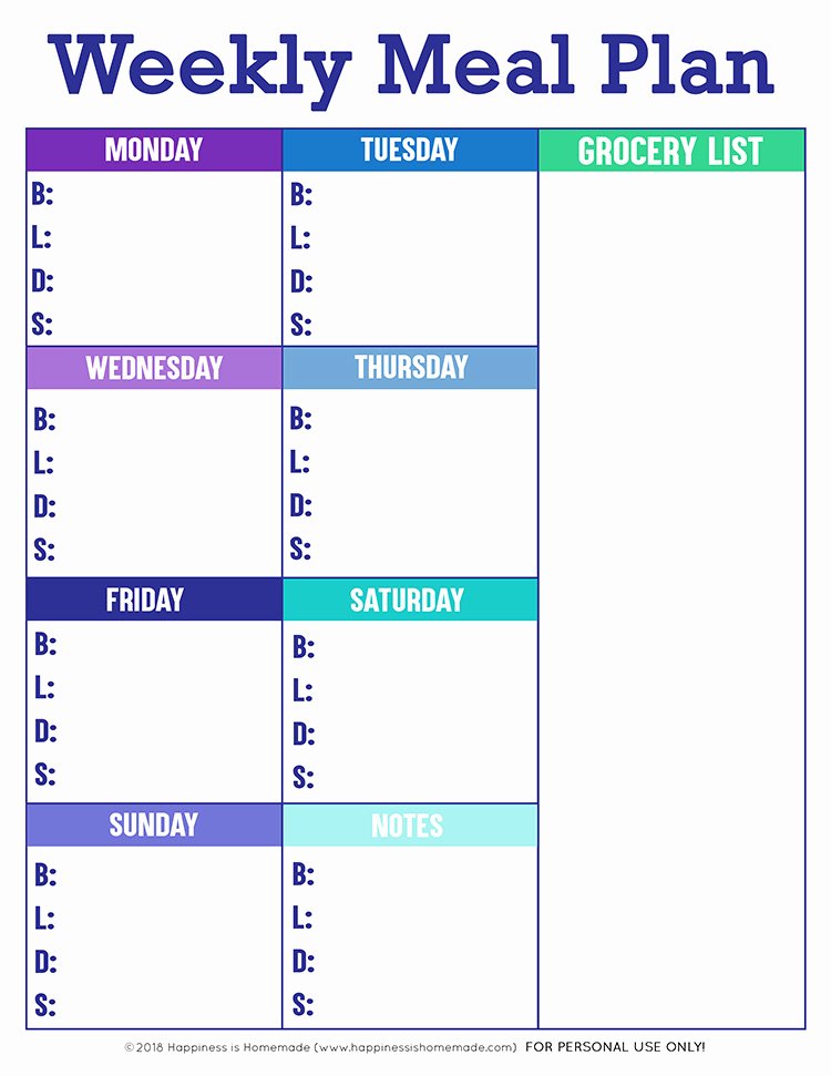 Free Meal Planner Template Download Inspirational Printable Weekly Meal Planner Template Happiness is Homemade