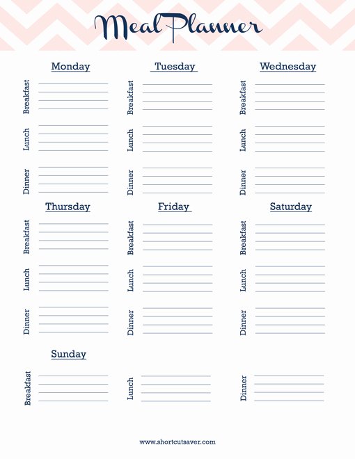 Free Meal Planner Template Download Lovely Free Printable Meal Planner Everyday Shortcuts