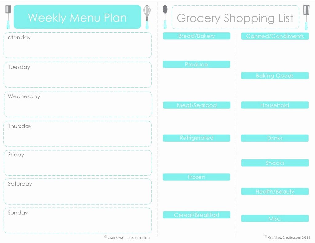Free Meal Planner Template Download New 28 Free Printable Grocery List Templates