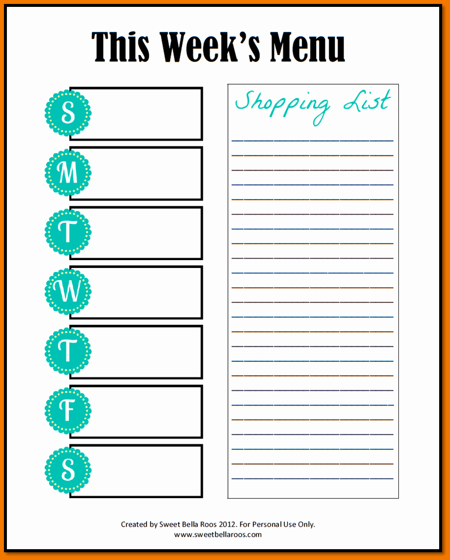 Free Menu Plan Template Beautiful 4 Free Weekly Planner Template