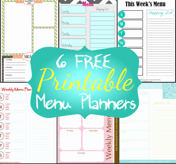 Free Menu Plan Template Beautiful 6 Weekly Menu Planner Templates