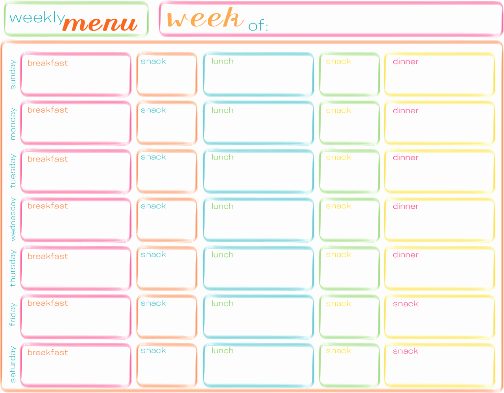 Free Menu Plan Template Elegant Meals for the Week Planning Ahead