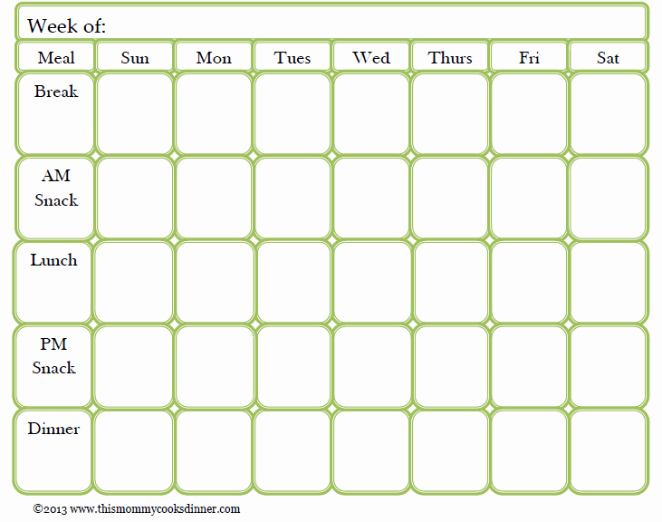 Free Menu Plan Template Lovely Meal Planning Made Easy Sun Oven