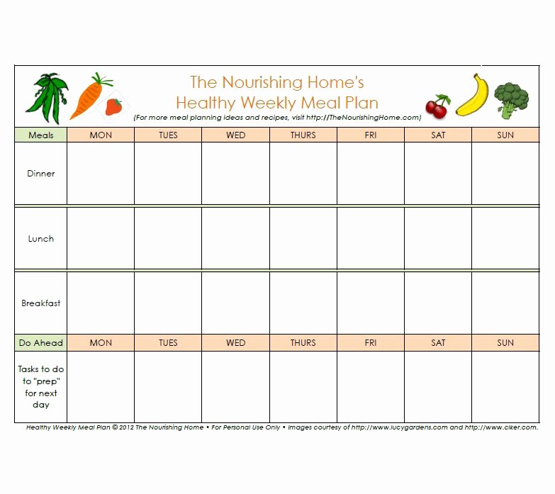 Free Menu Plan Template Luxury 40 Weekly Meal Planning Templates Template Lab