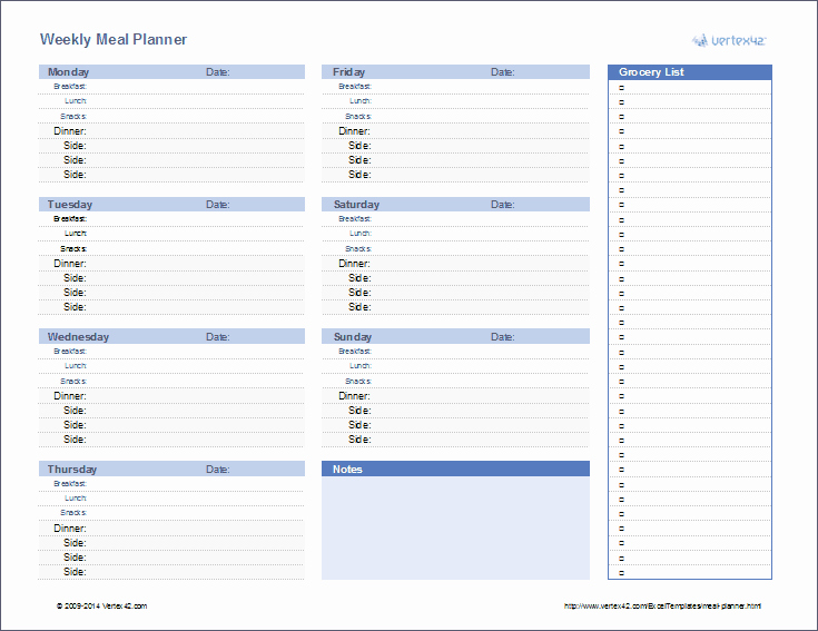 Free Menu Plan Template Luxury Meal Planner Template Weekly Menu Planner